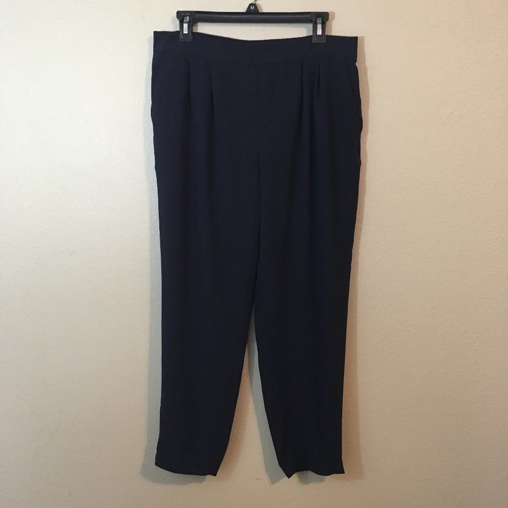 Alfani Cropped Ankle Dark Navy Stretchy Pants, M